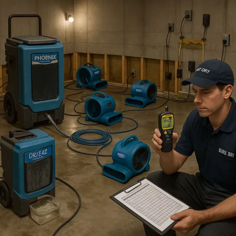 Structural Drying and Dehumidification process in Jasper, AL